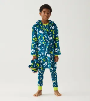 Baby Boys Dino Fossils Fleece Robe -Hatley