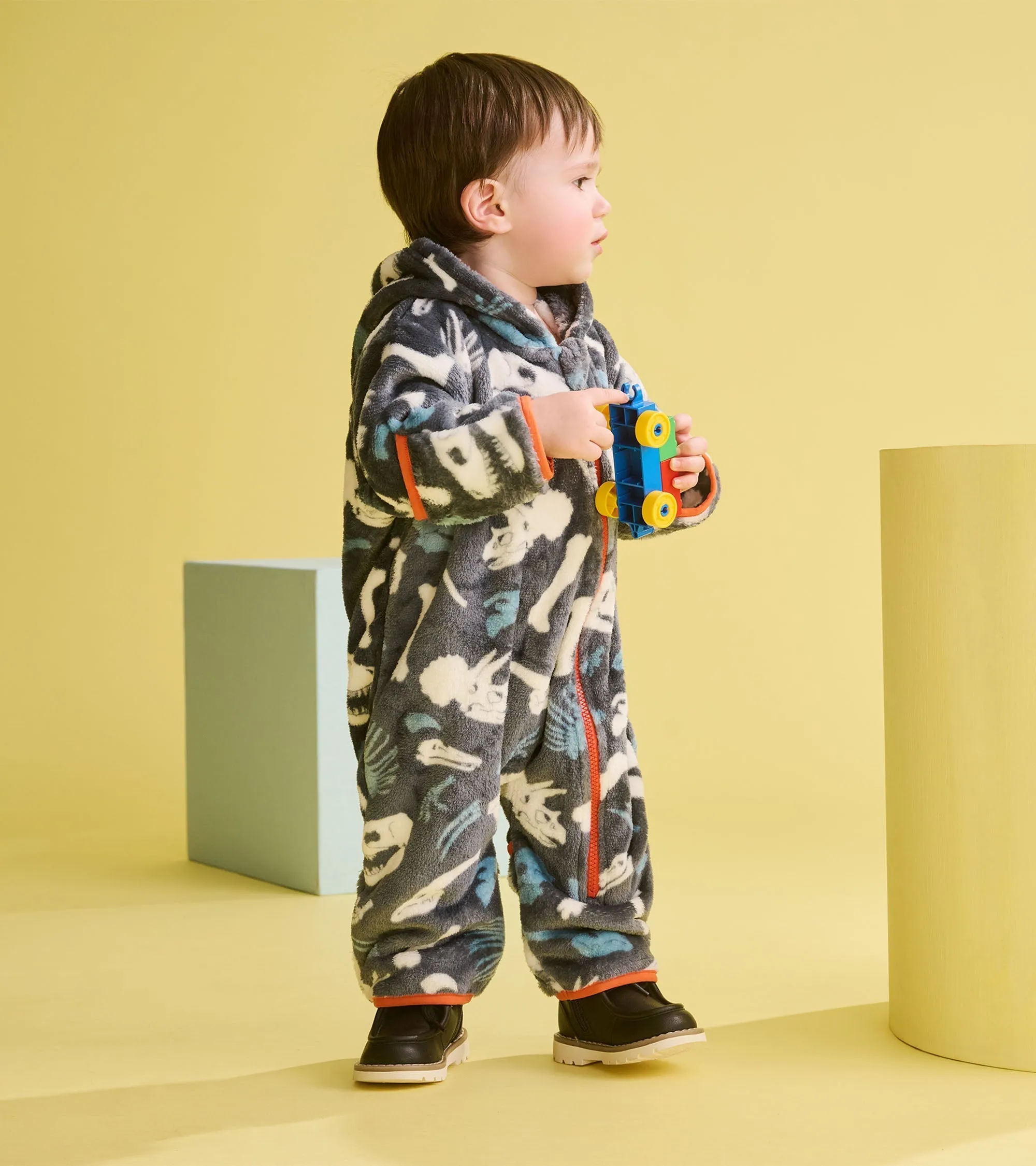 Baby Boys Dino Fossils Fleece Suit -Hatley