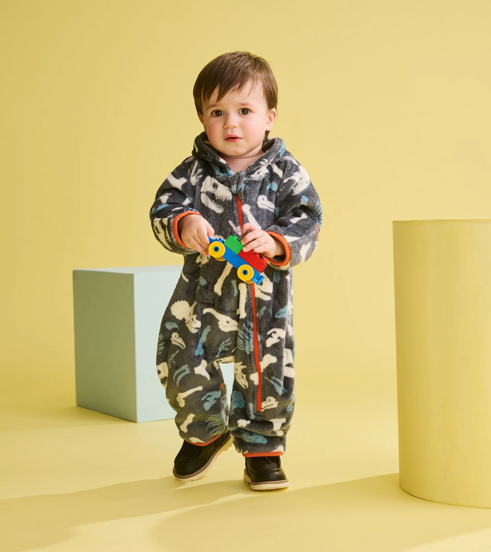 Baby Boys Dino Fossils Fleece Suit -Hatley