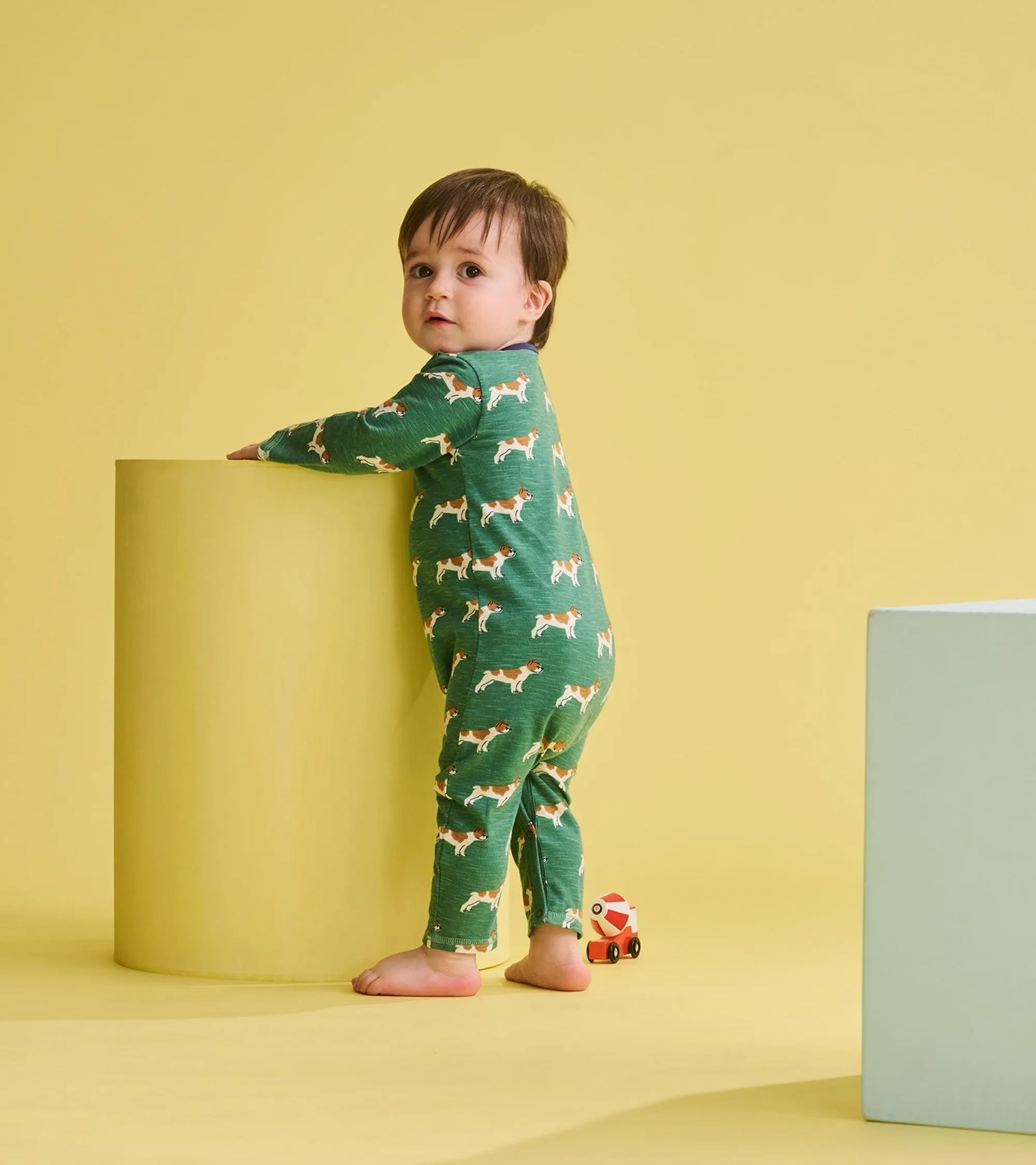 Baby Boys French Bulldogs Long Sleeve Romper -Hatley