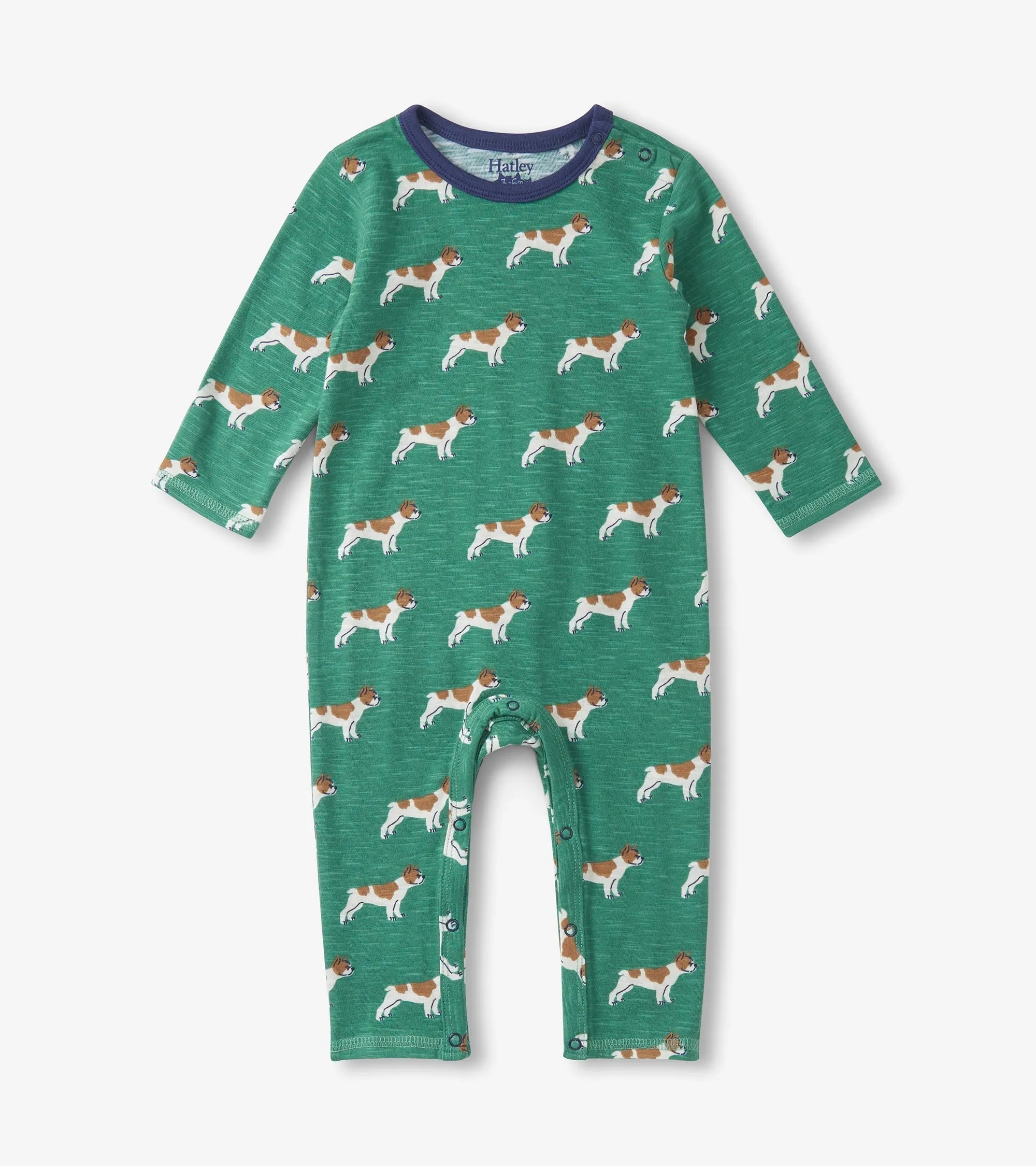 Baby Boys French Bulldogs Long Sleeve Romper -Hatley