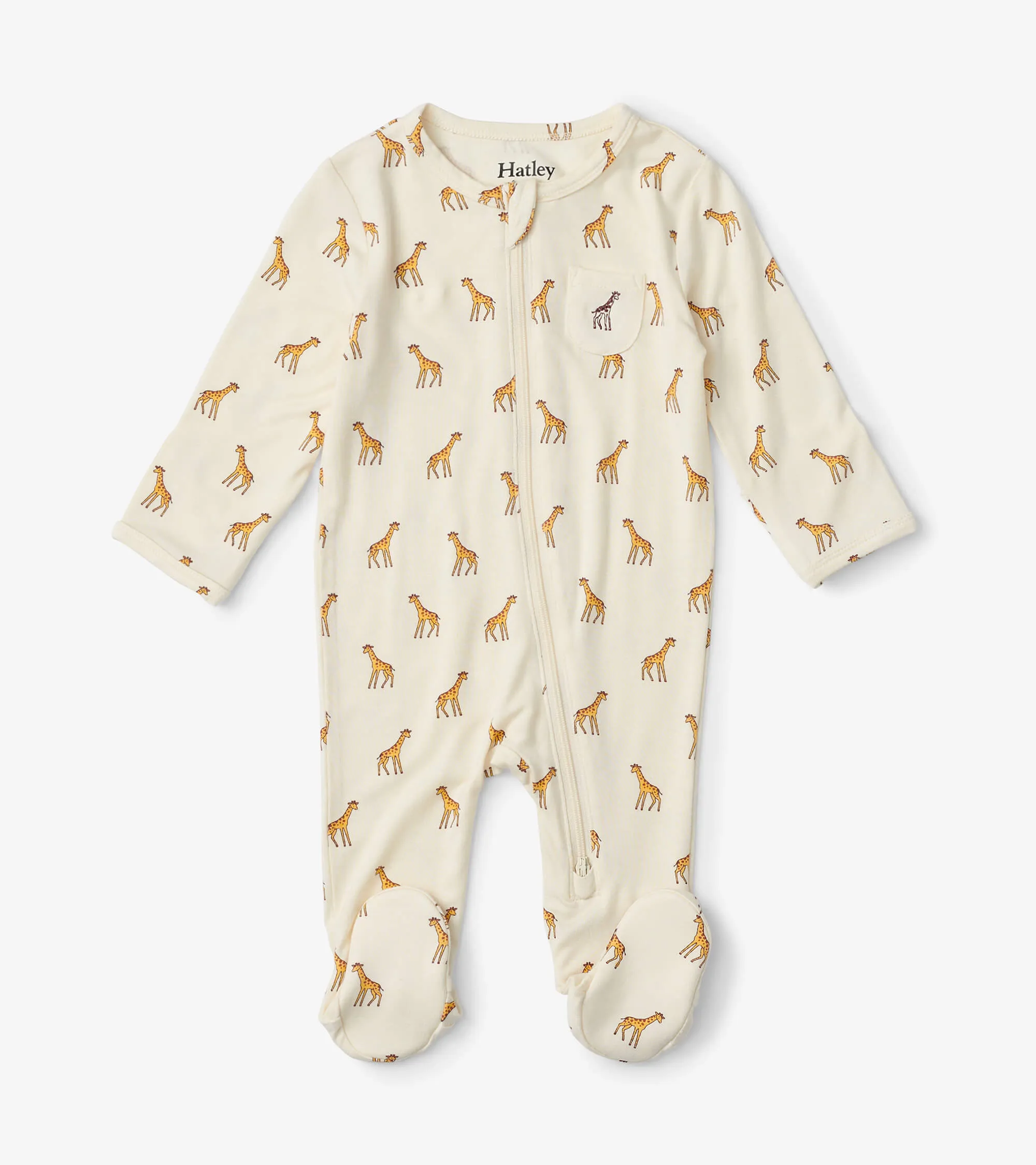 Baby Boys Little Giraffes Footed Sleeper -Hatley