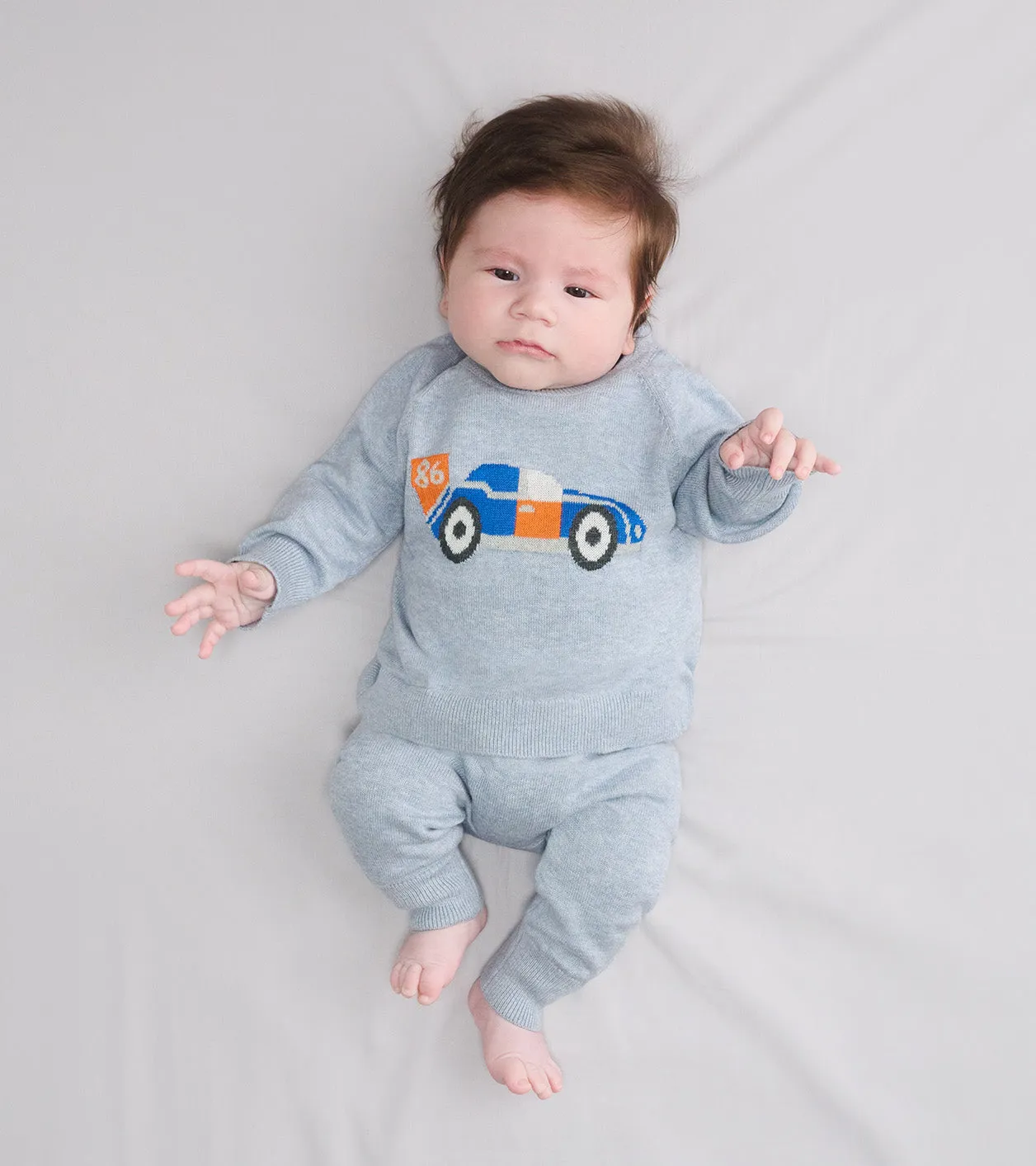 Baby Boys Little Racecar Pullover Sweater & Pants -Hatley