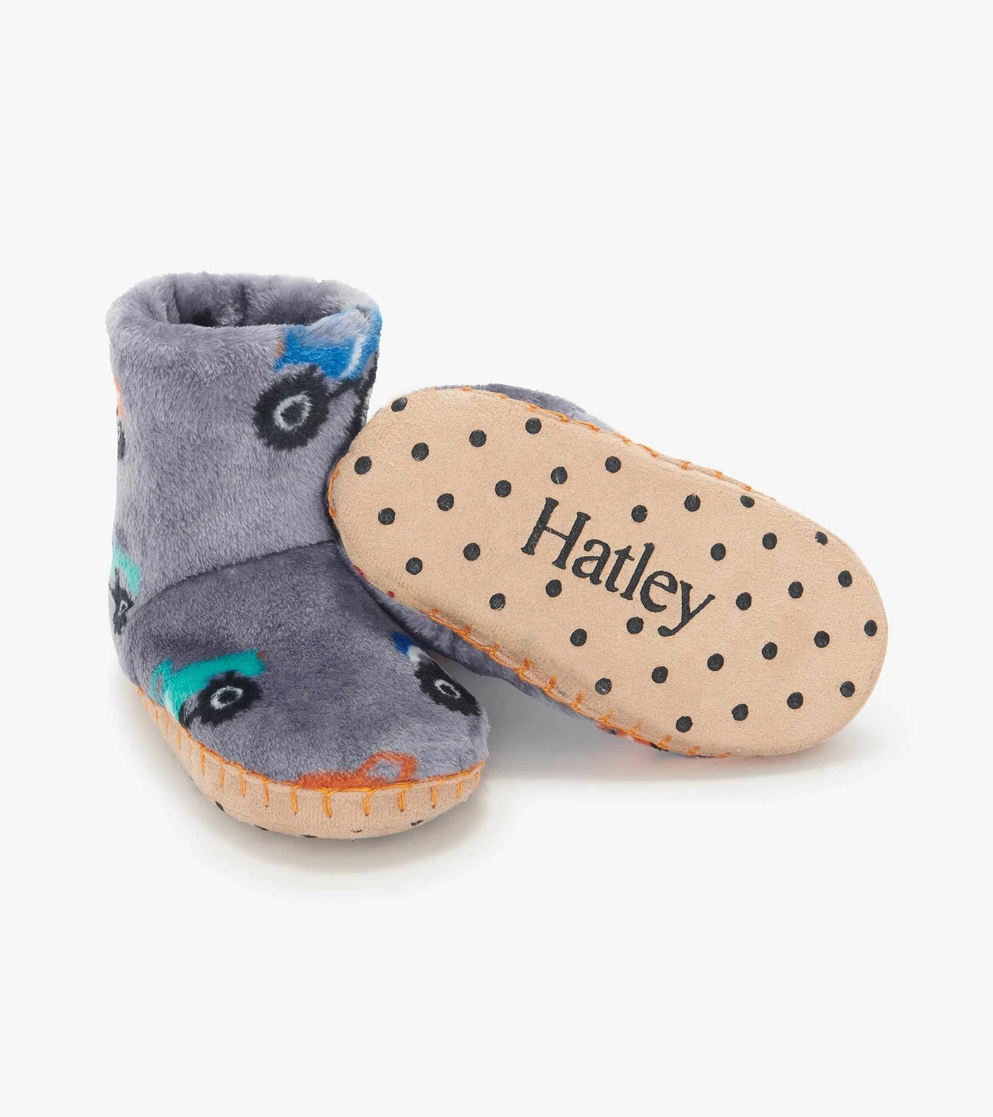 Baby Boys Monster Trucks Fleece Slippers -Hatley