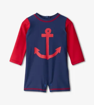 Baby Boys Nautical Anchor One-Piece Rashguard -Hatley