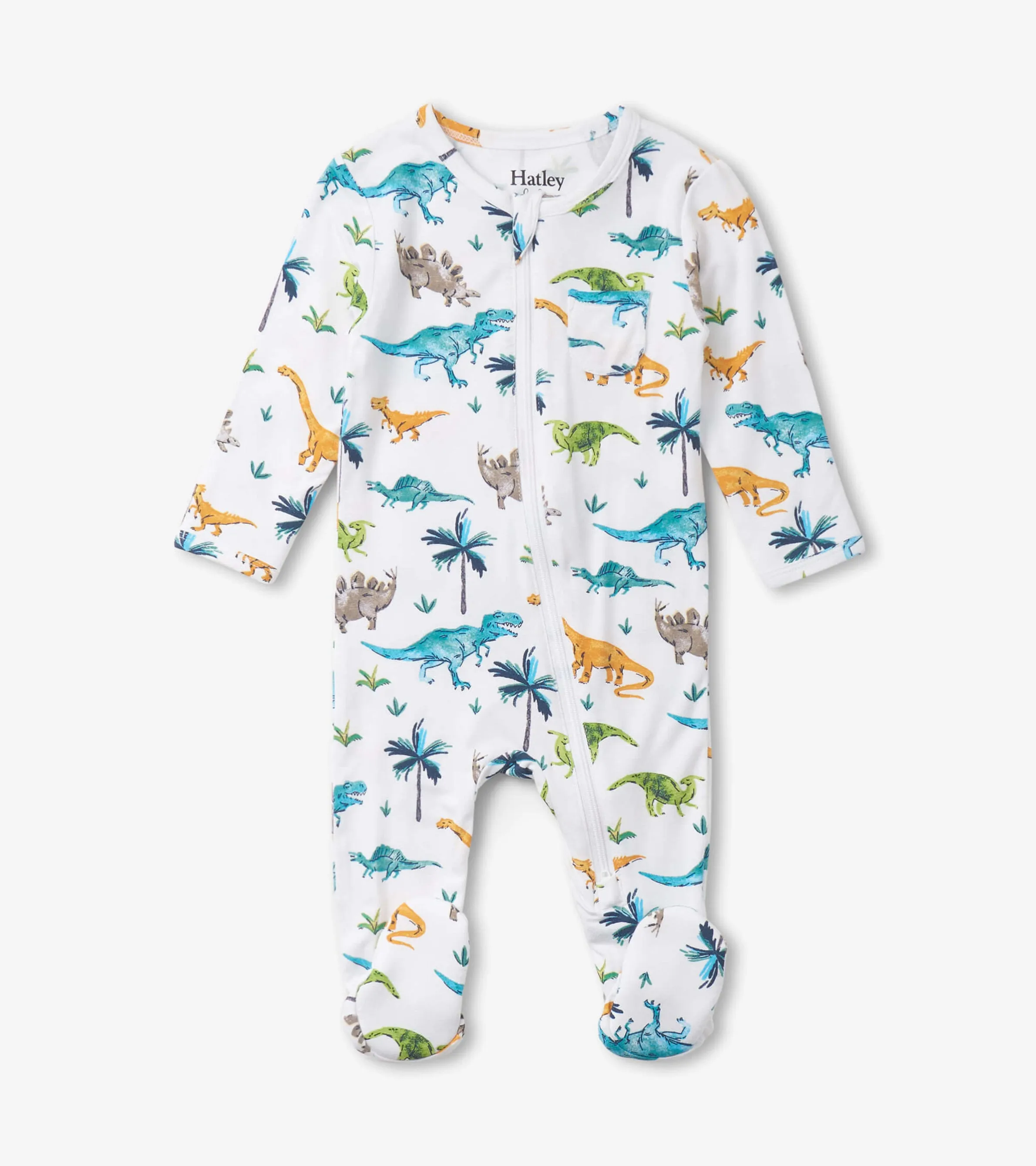 Baby Boys Prehistoric Dino Footed Sleeper -Hatley