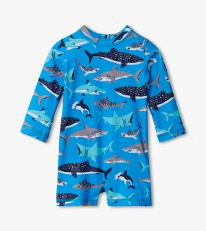 Baby Boys Shark School One-Piece Rashguard -Hatley