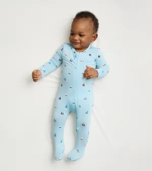 Baby Boys Tiny Sailboats Footed Sleeper -Hatley