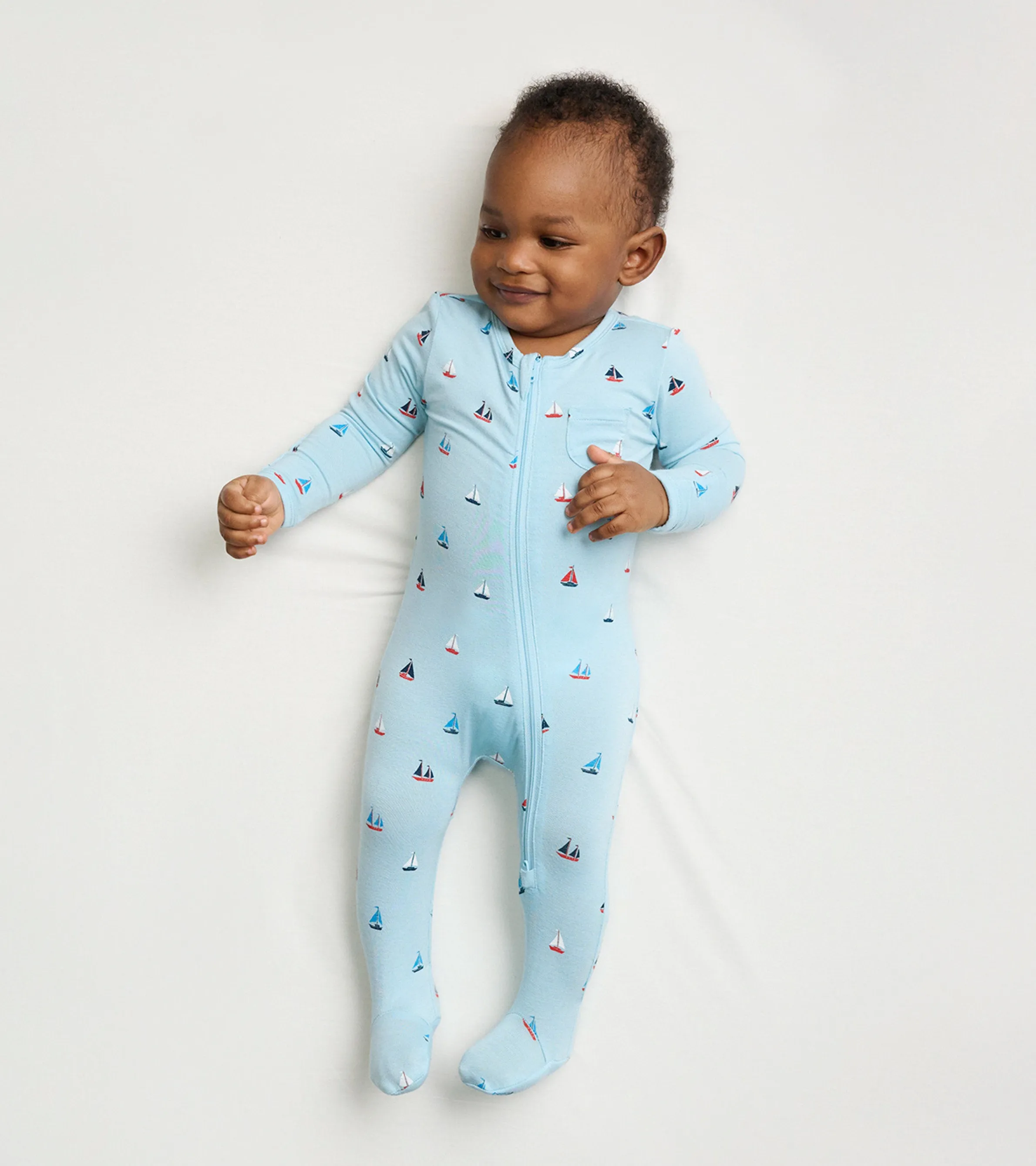 Baby Boys Tiny Sailboats Footed Sleeper -Hatley