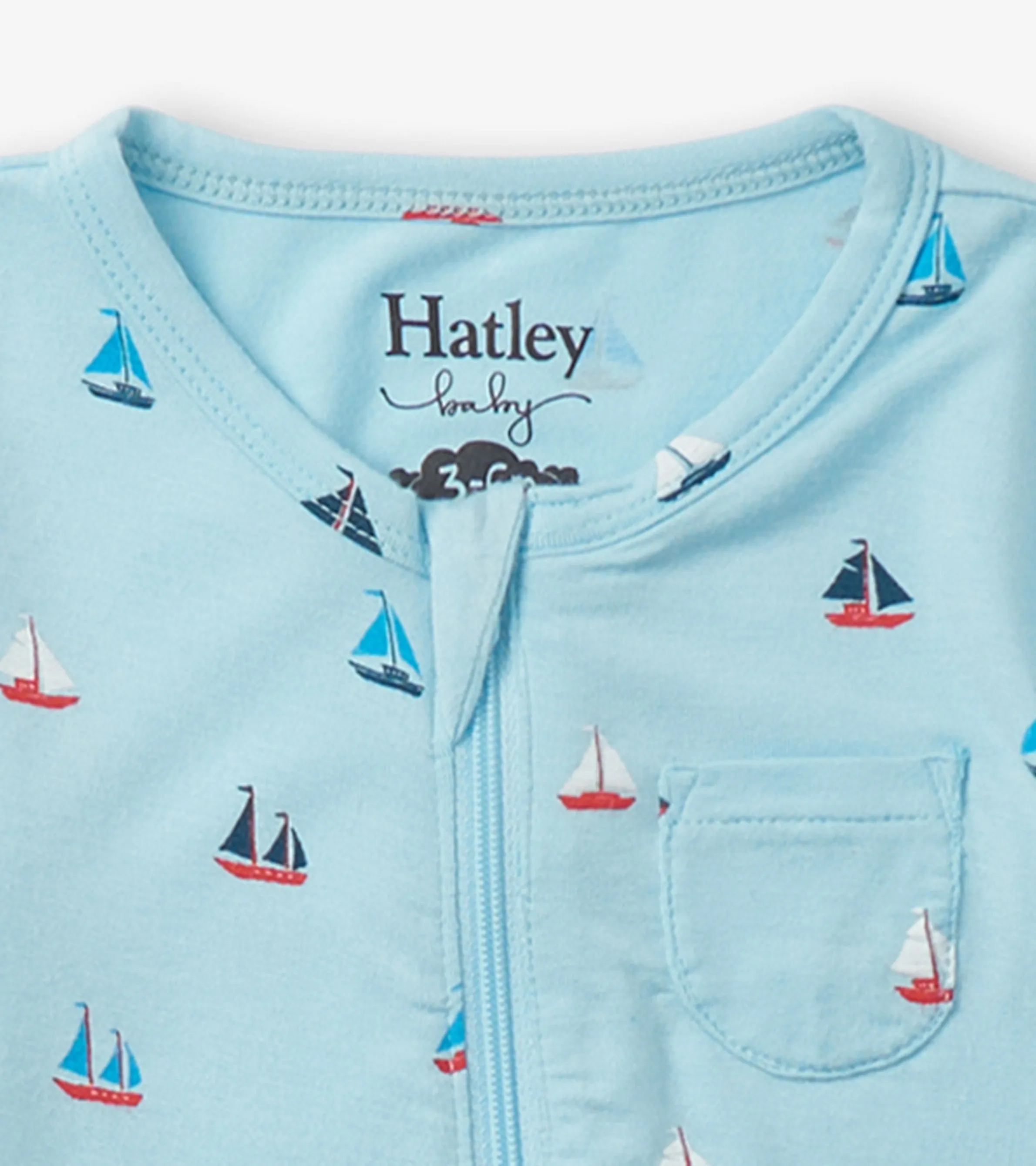 Baby Boys Tiny Sailboats Footed Sleeper -Hatley