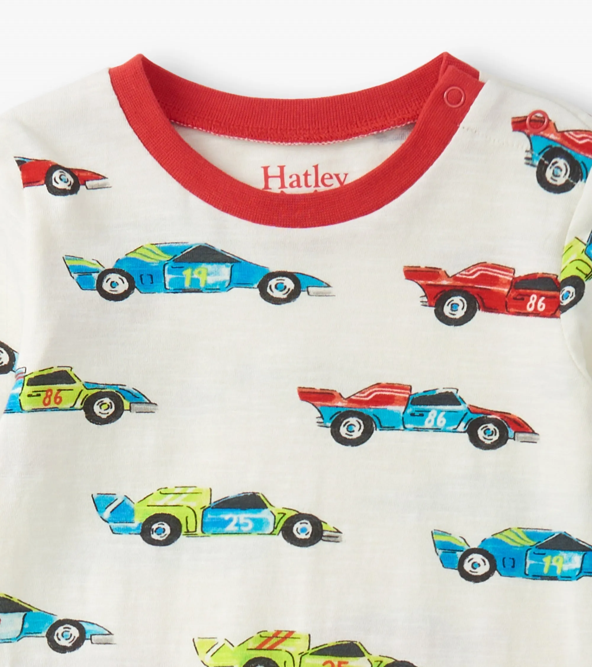 Baby Boys Water Colour Racecars Long Sleeve Romper -Hatley