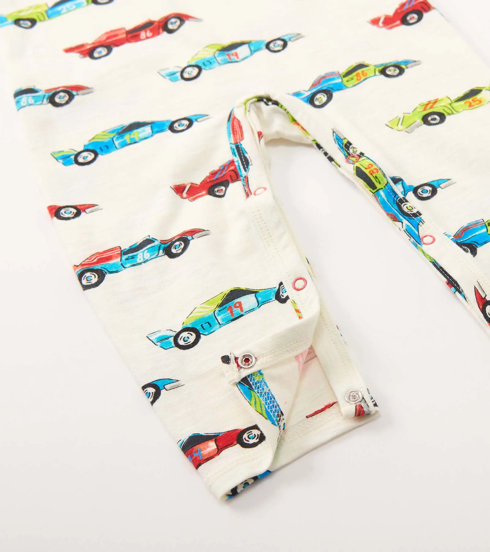 Baby Boys Water Colour Racecars Long Sleeve Romper -Hatley