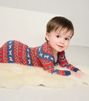 Baby Bulldog Fair Isle Bamboo Footed Sleeper -Hatley