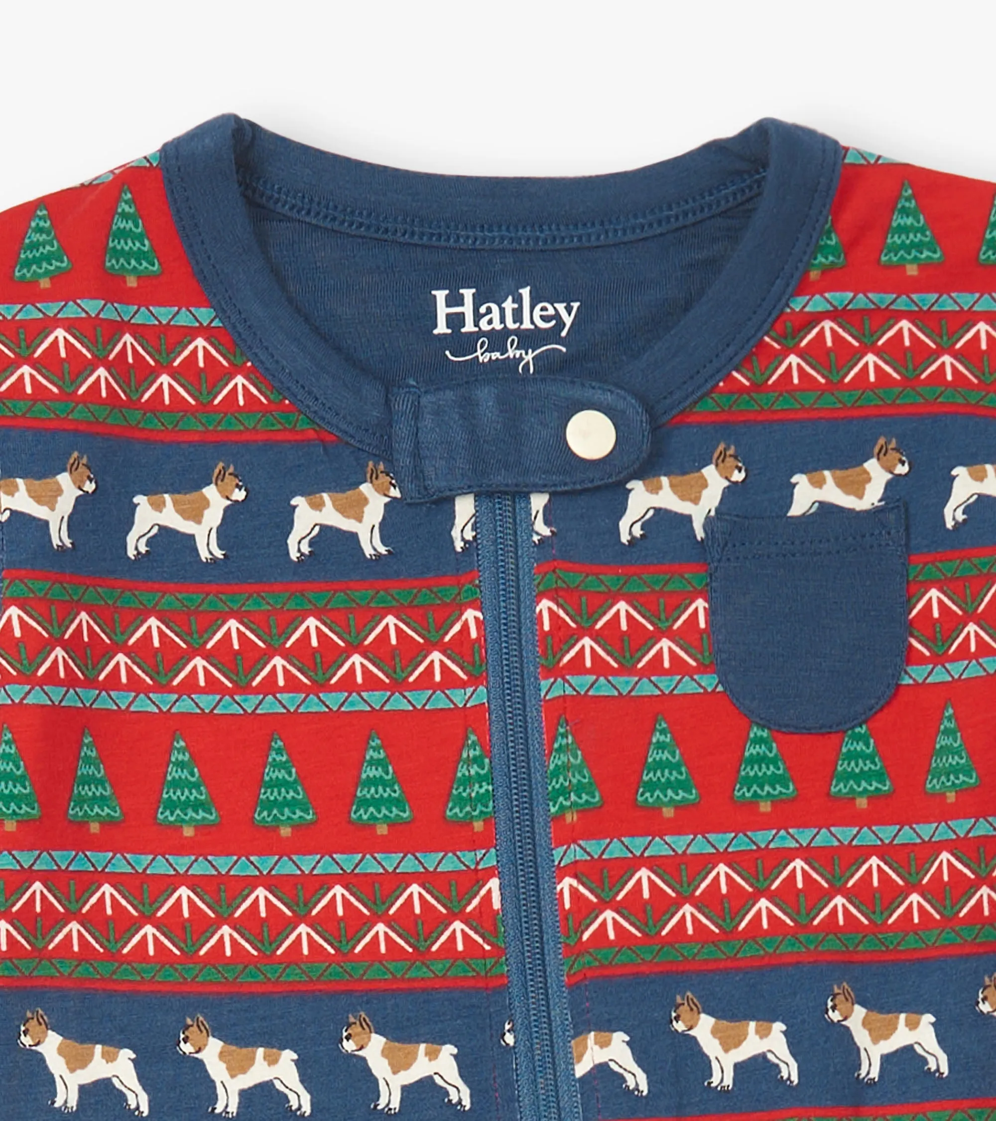 Baby Bulldog Fair Isle Bamboo Footed Sleeper -Hatley