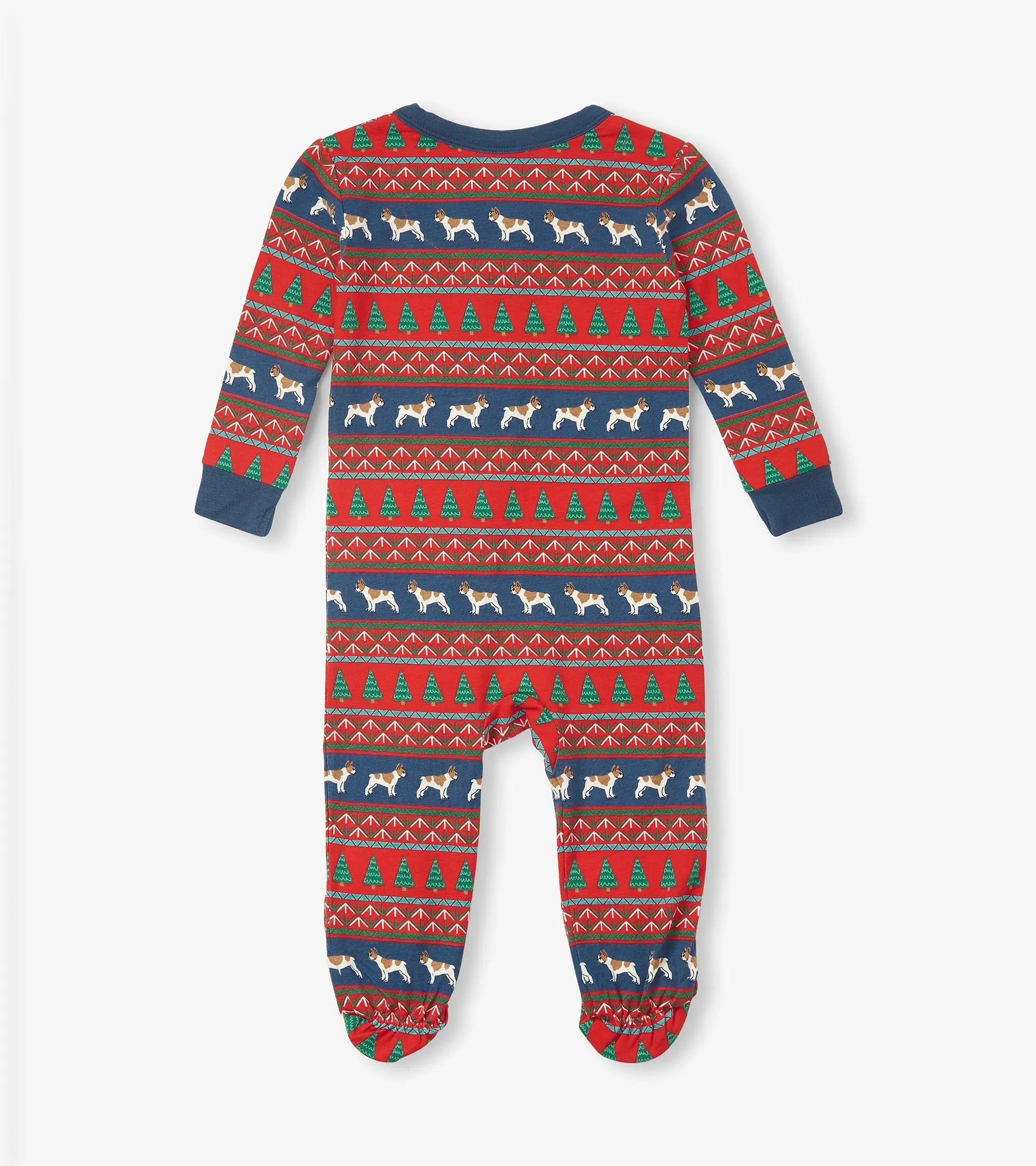 Baby Bulldog Fair Isle Bamboo Footed Sleeper -Hatley