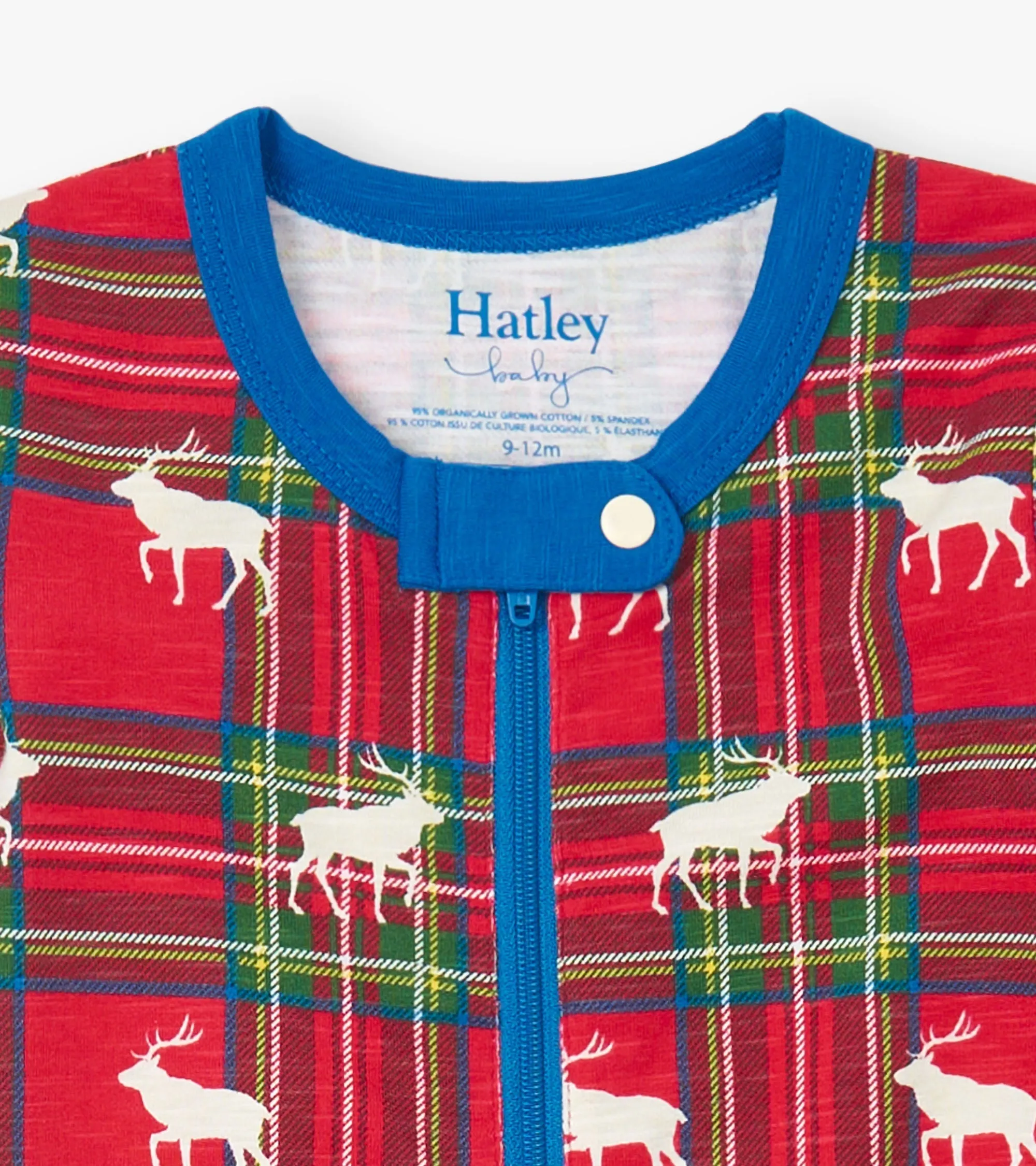 Baby Elk Plaid Cotton Footed Sleeper -Hatley