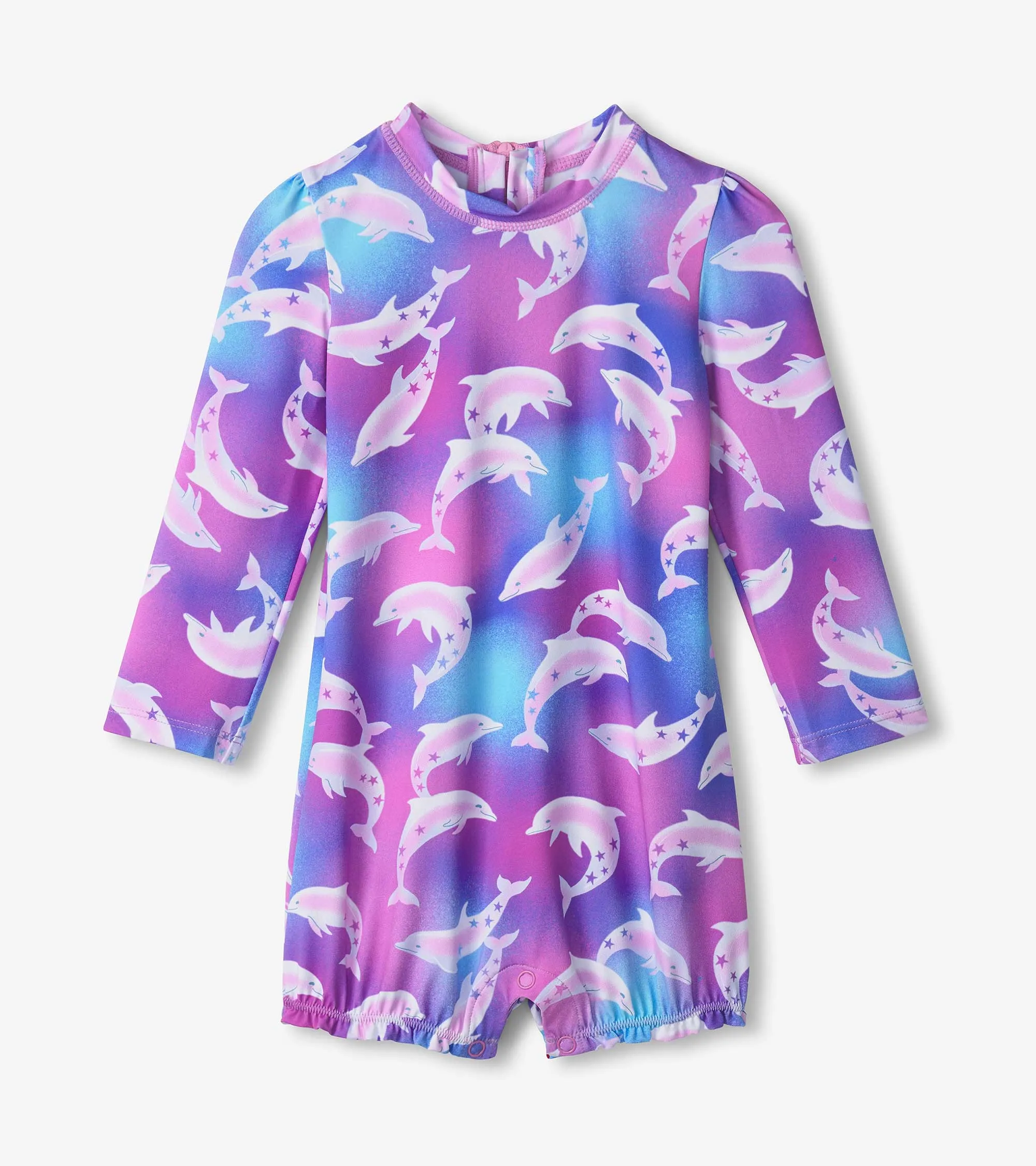 Baby Girls Airbrush Dolphins Rashguard Swimsuit -Hatley