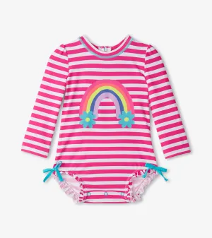 Baby Girls Candy Stripes Rashguard Swimsuit -Hatley