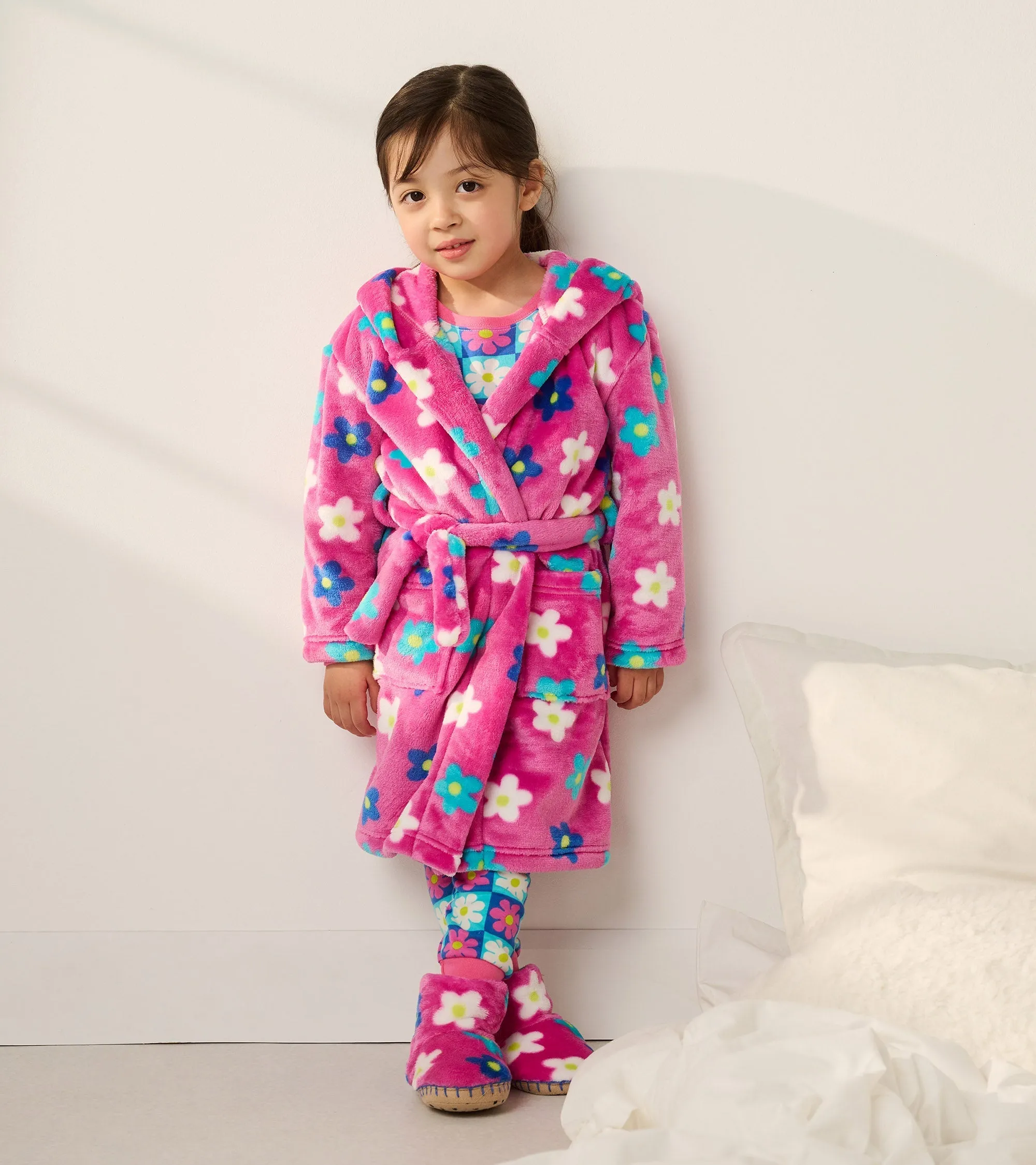 Baby Girls Daisies Fleece Robe -Hatley