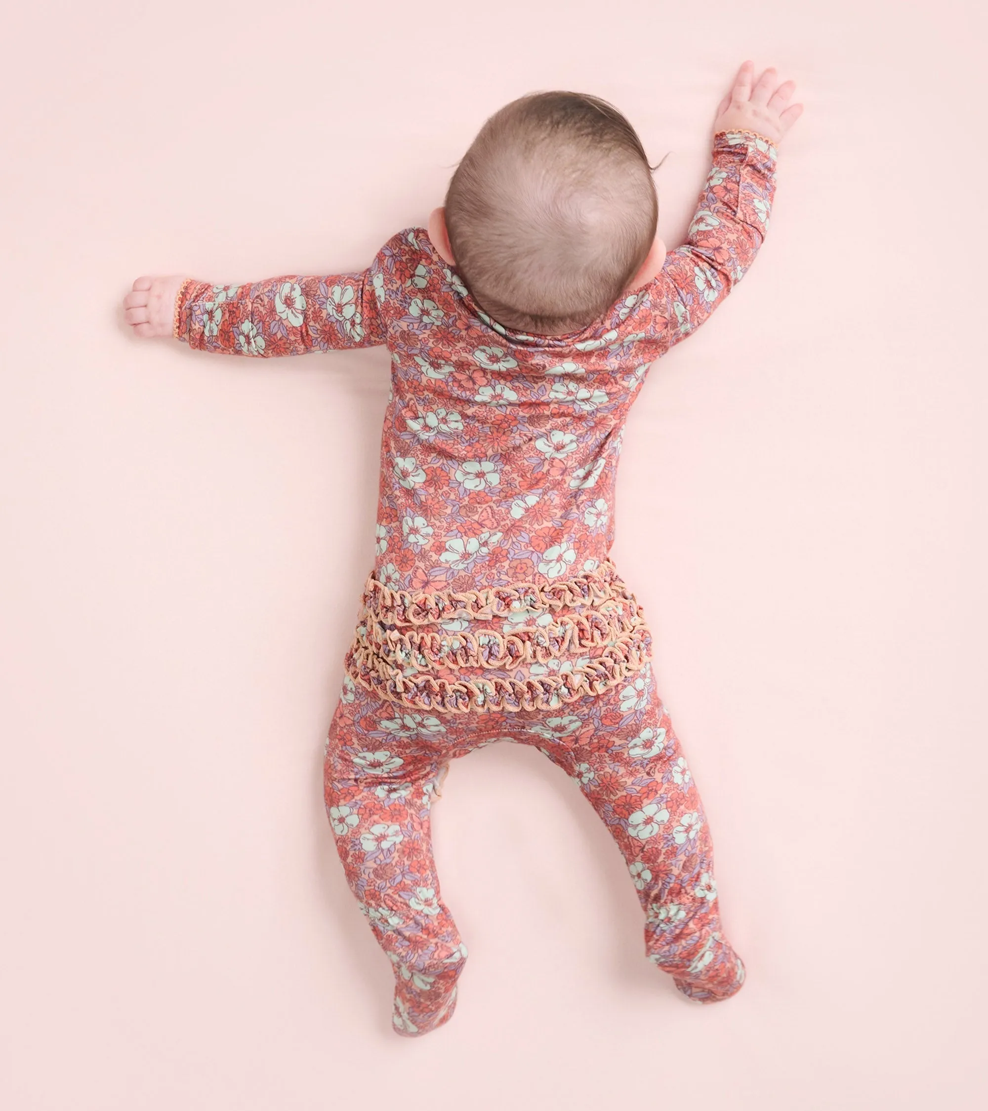 Baby Girls Groovy Flowers Footed Sleeper -Hatley