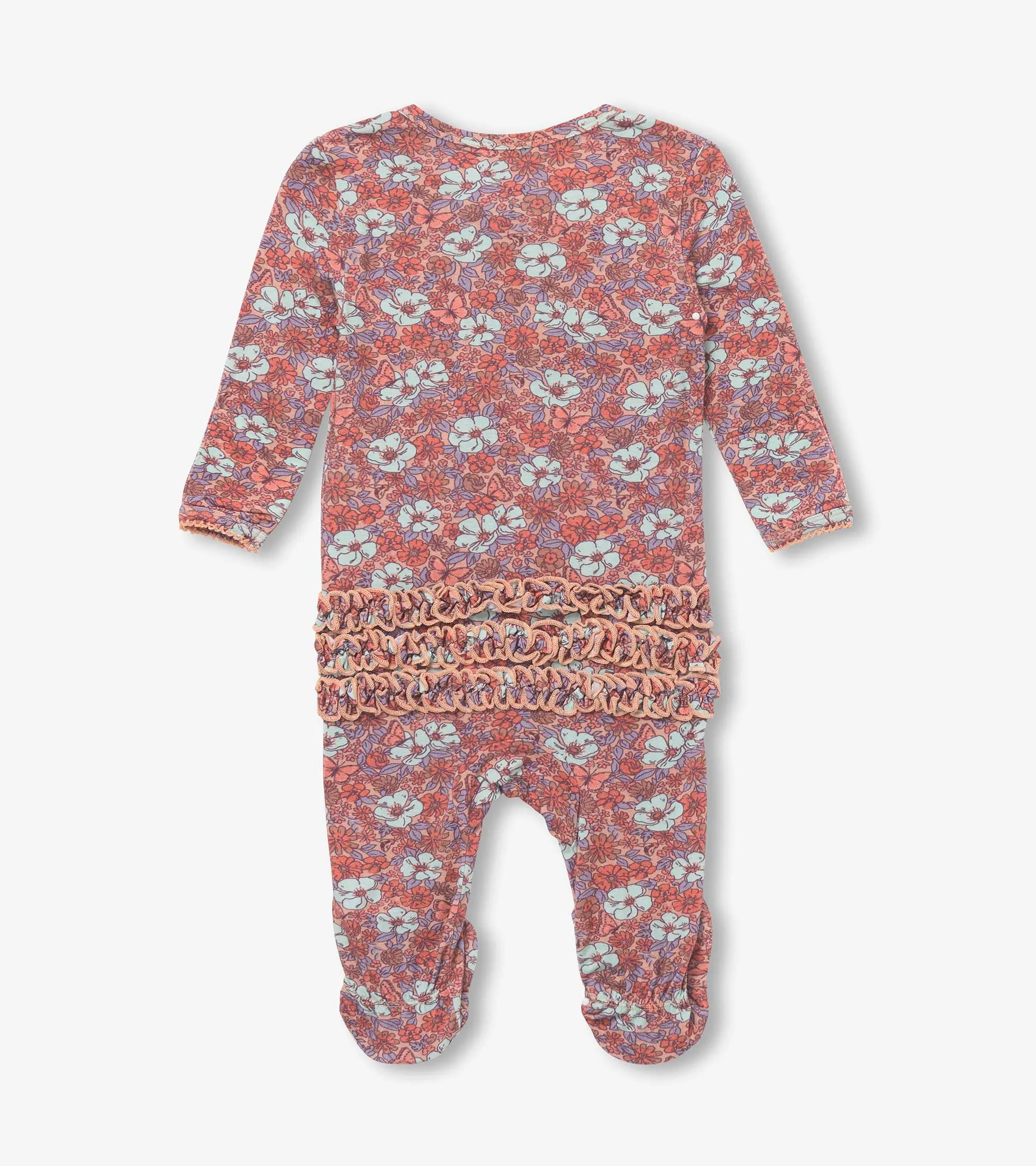 Baby Girls Groovy Flowers Footed Sleeper -Hatley