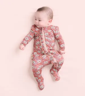 Baby Girls Groovy Flowers Footed Sleeper -Hatley
