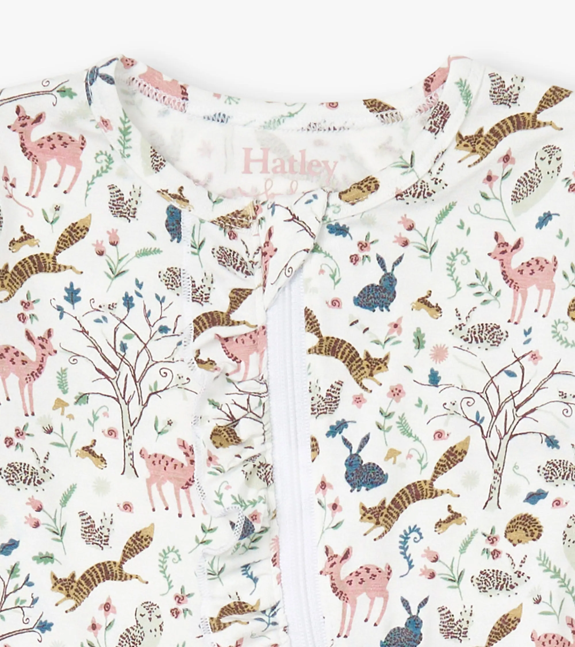 Baby Girls Happy Forest Ruffle Bum Bamboo Sleeper -Hatley