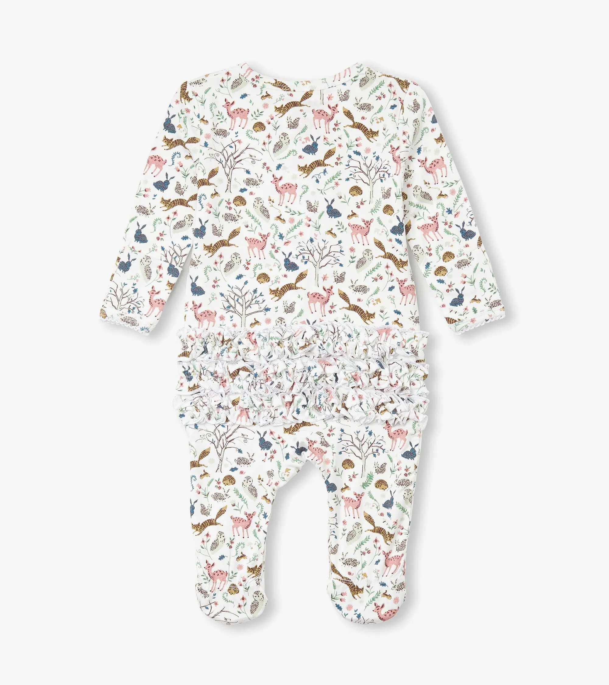 Baby Girls Happy Forest Ruffle Bum Bamboo Sleeper -Hatley
