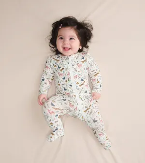Baby Girls Happy Forest Ruffle Bum Bamboo Sleeper -Hatley