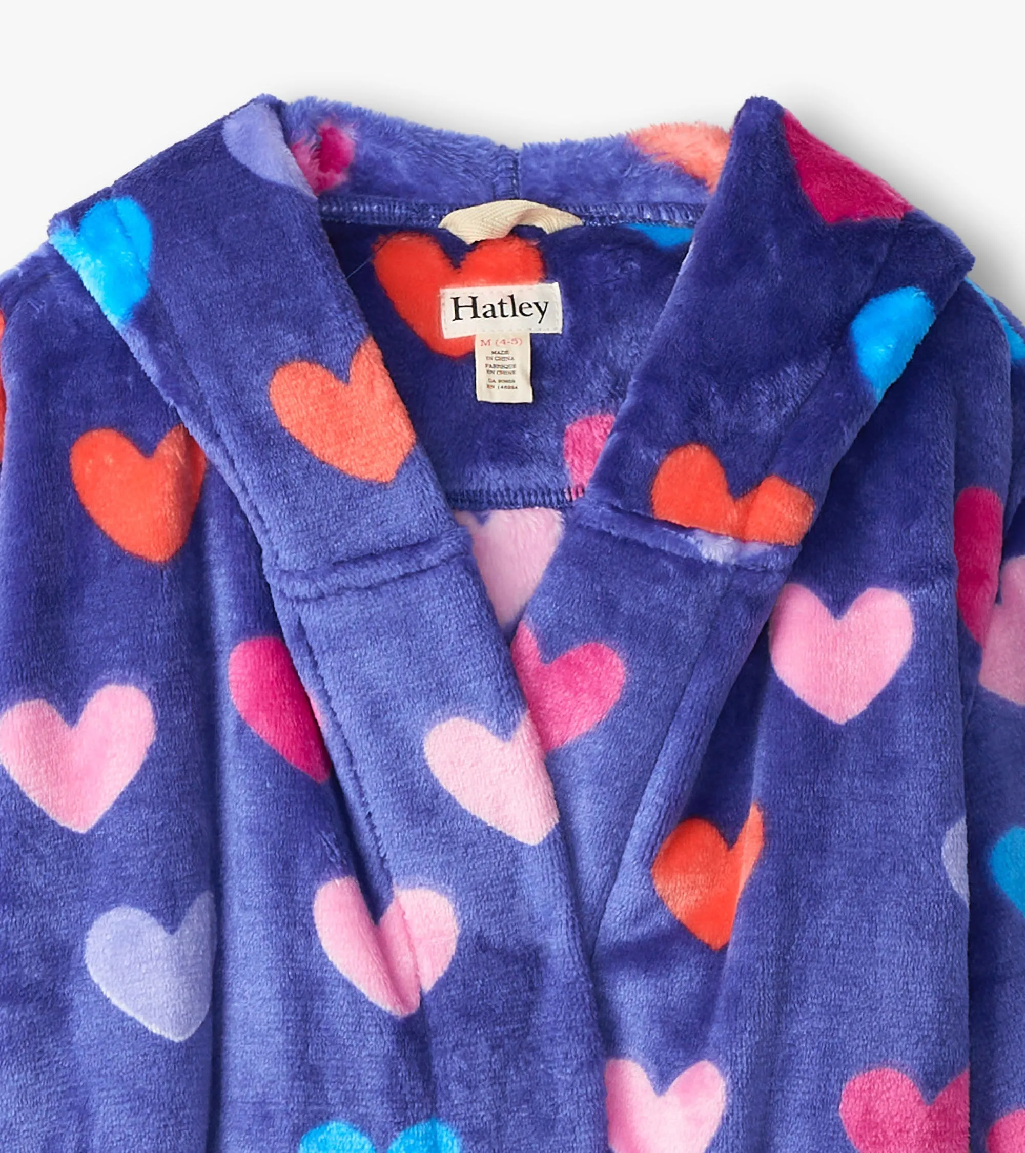 Baby Girls Hearts Fleece Robe -Hatley
