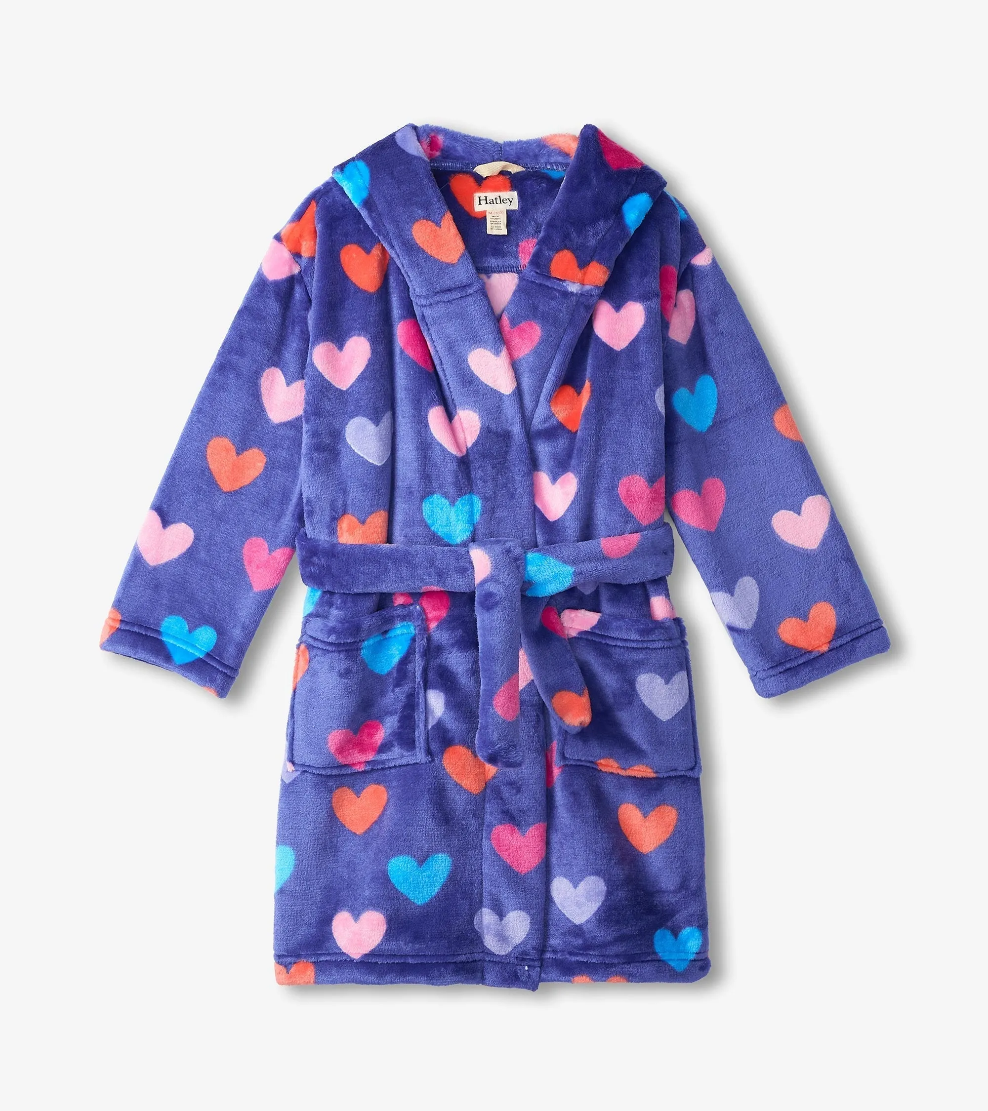 Baby Girls Hearts Fleece Robe -Hatley