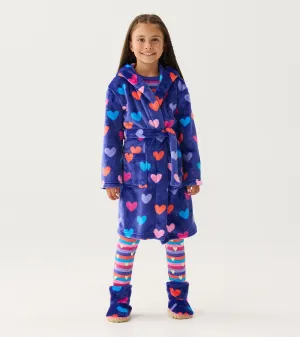 Baby Girls Hearts Fleece Robe -Hatley