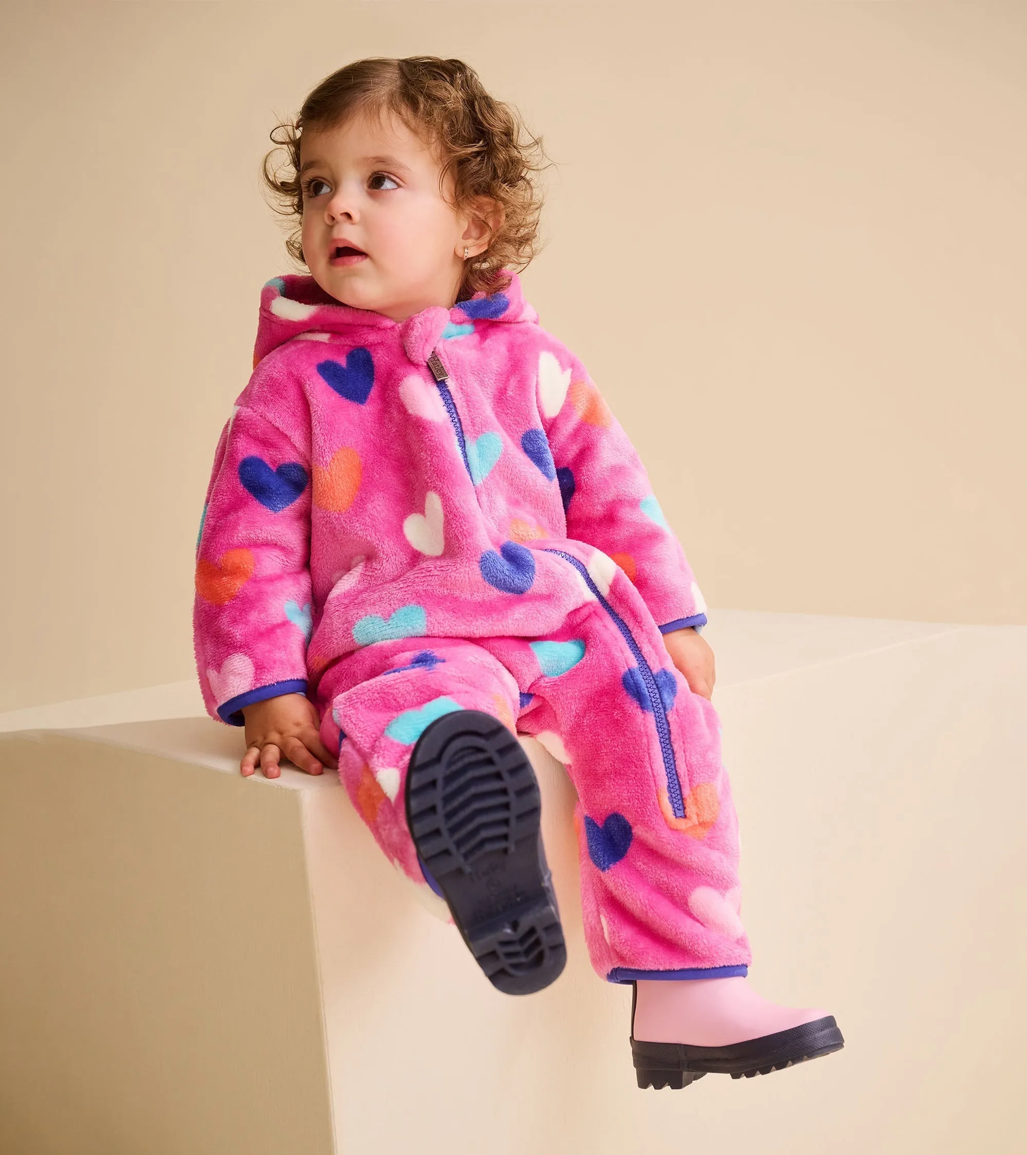 Baby Girls Hearts Fleece Suit -Hatley