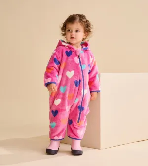 Baby Girls Hearts Fleece Suit -Hatley
