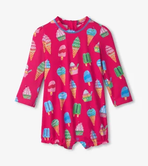 Baby Girls Ice Cream Treats Rashguard Swimsuit -Hatley