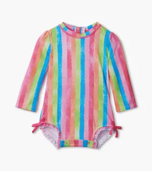 Baby Girls Rainbow Stripes Rashguard Swimsuit -Hatley