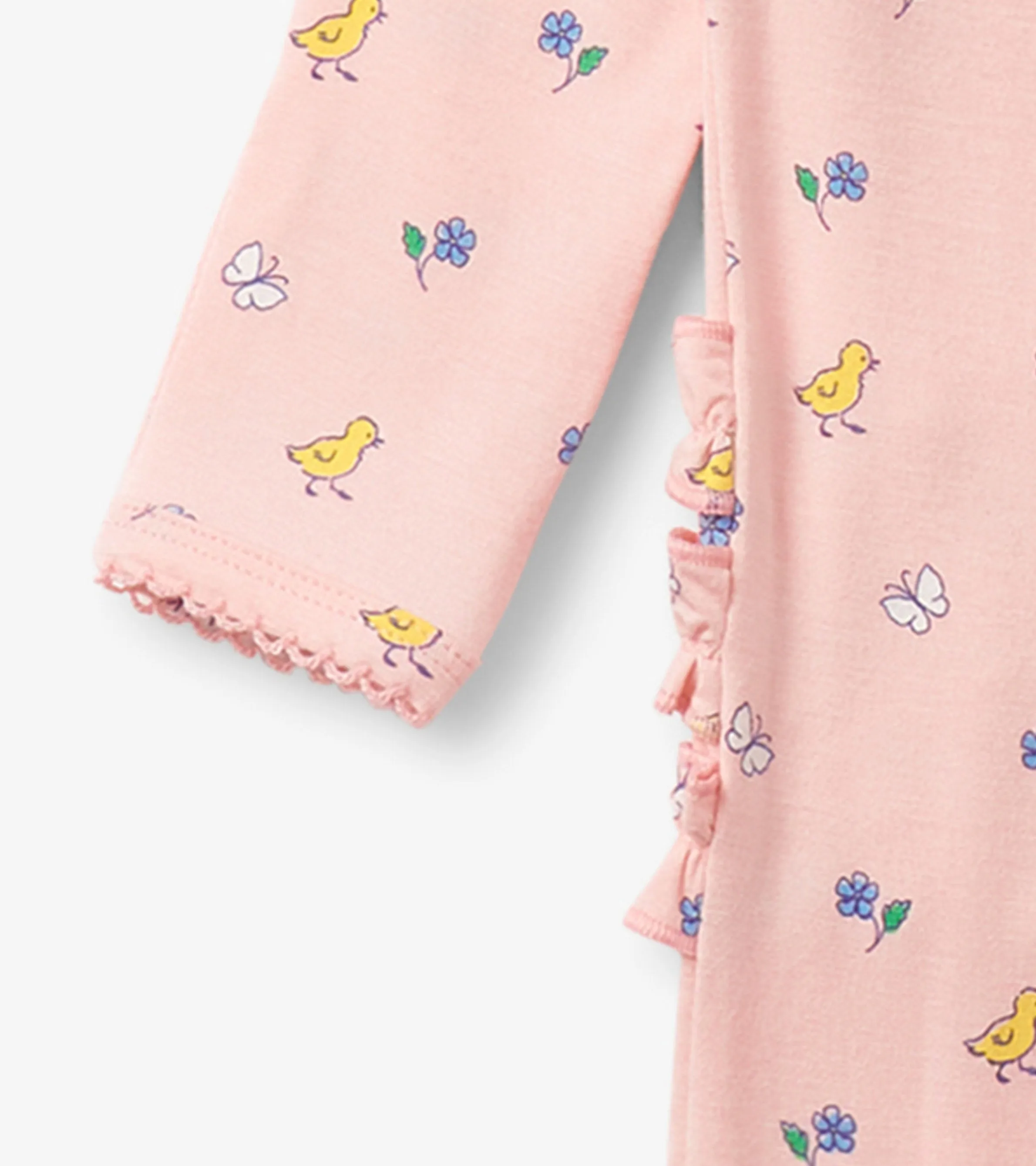 Baby Girls Springtime Ruffle Footed Sleeper -Hatley