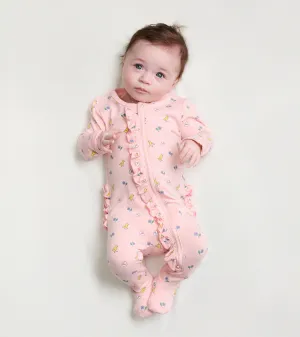 Baby Girls Springtime Ruffle Footed Sleeper -Hatley
