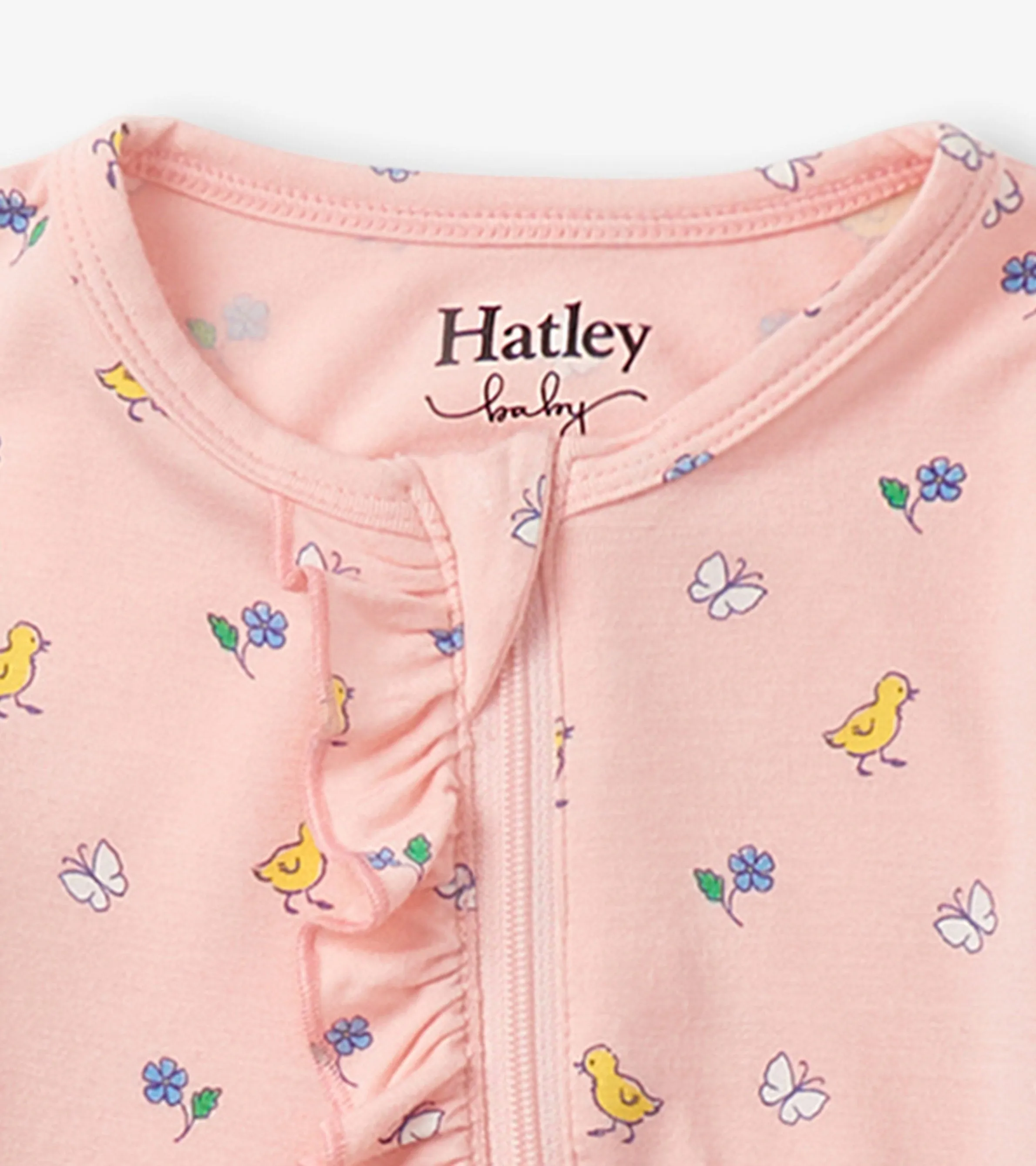 Baby Girls Springtime Ruffle Footed Sleeper -Hatley