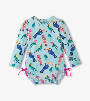 Baby Girls Tropical Birds Rashguard Swimsuit -Hatley