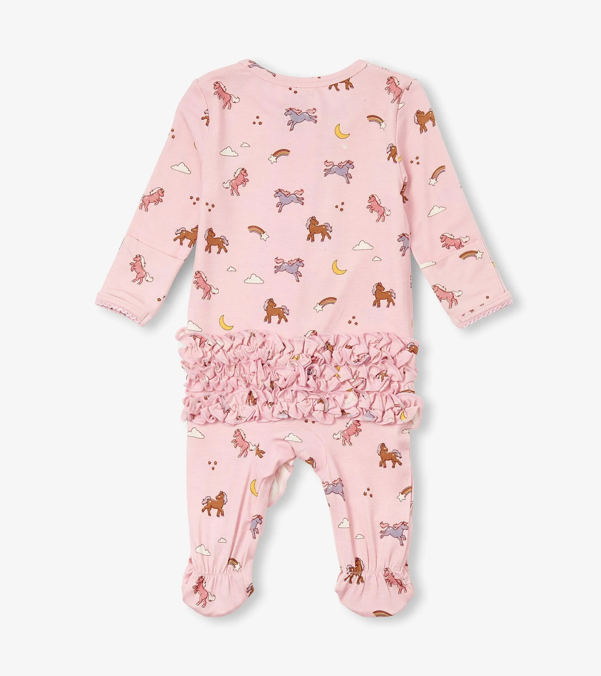 Baby Girls Whimsical Ponies Ruffle Bum Bamboo Sleeper -Hatley