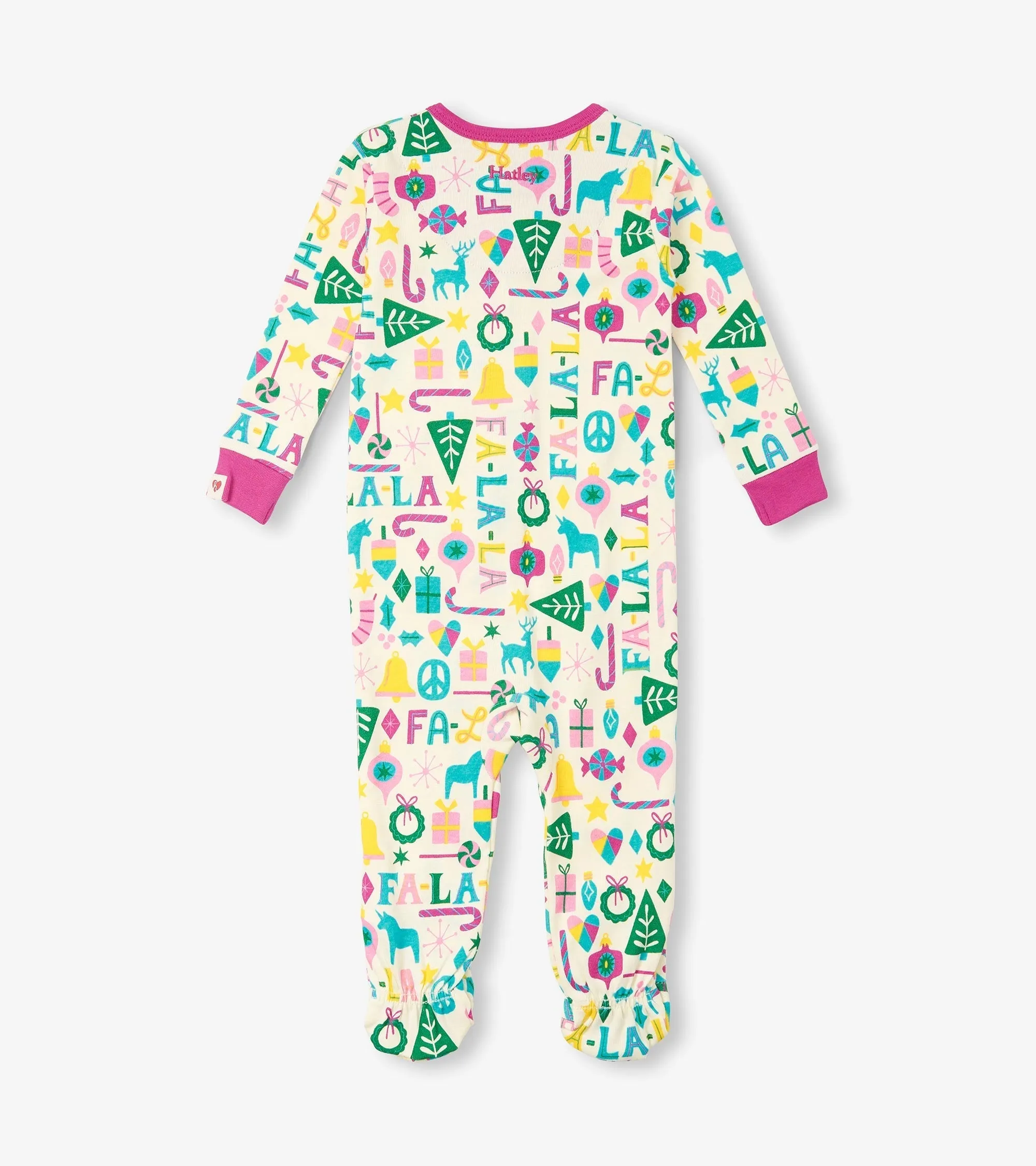 Baby Pink Falala Cotton Footed Sleeper -Hatley