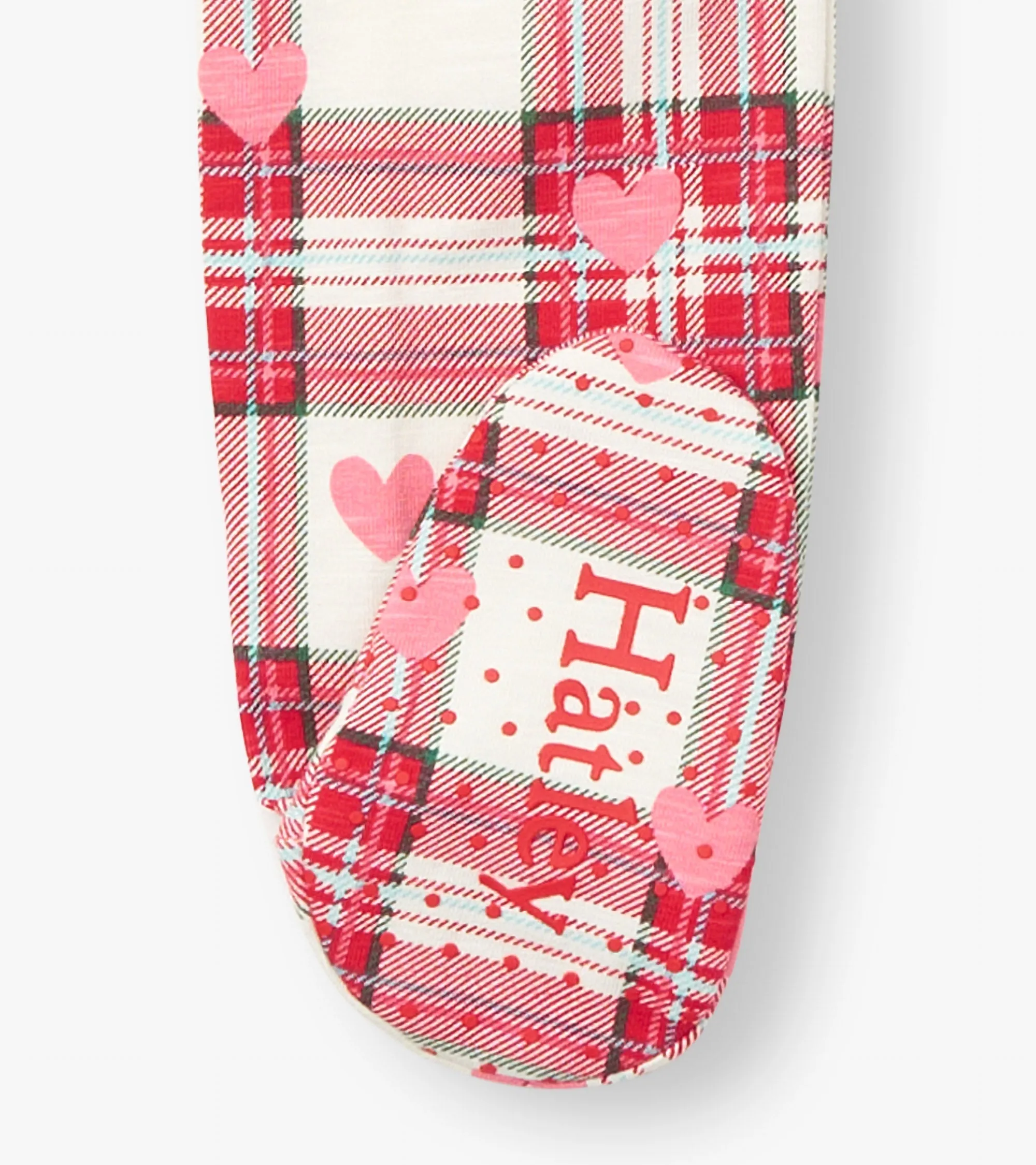 Baby Plaid Hearts Cotton Footed Sleeper -Hatley