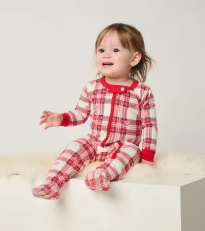 Baby Plaid Hearts Cotton Footed Sleeper -Hatley
