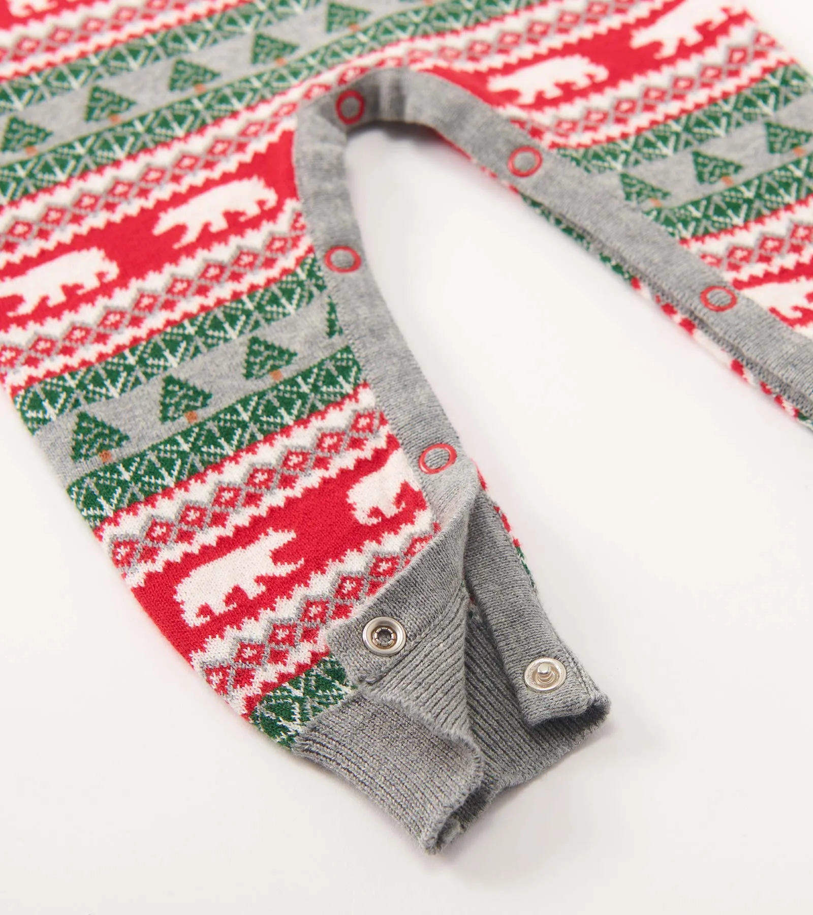 Baby Polar Bear Fair Isle Sweater Romper -Hatley