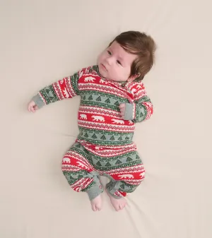 Baby Polar Bear Fair Isle Sweater Romper -Hatley
