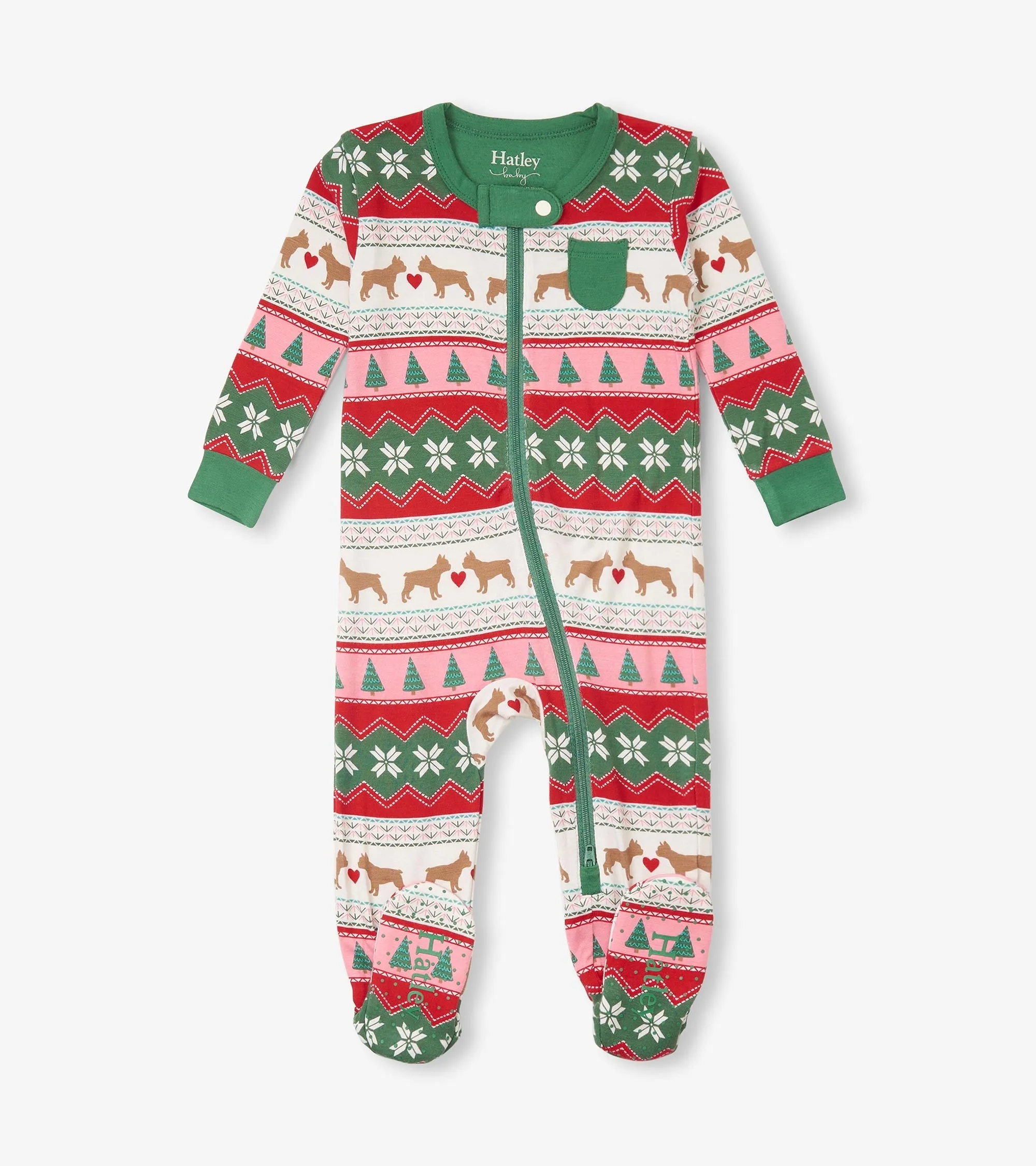 Baby Puppy Hearts Bamboo Footed Sleeper -Hatley