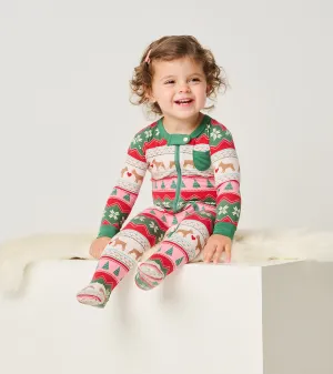 Baby Puppy Hearts Bamboo Footed Sleeper -Hatley