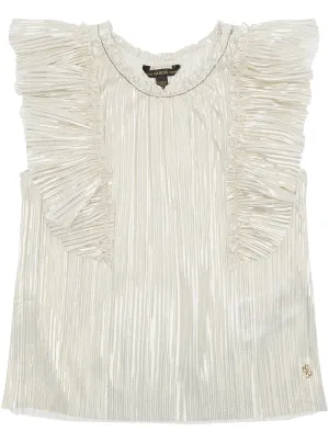 Beige Frill T-Shirt (7-16) Guess