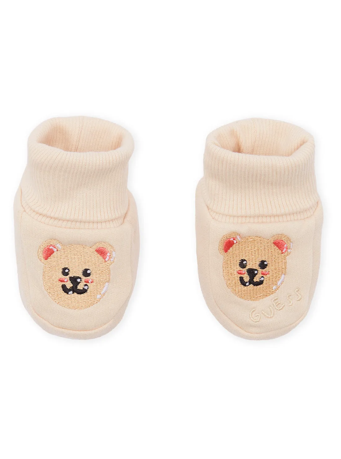Beige Newborn Booties (O/S) Guess